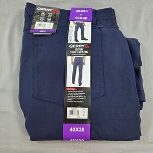 Gerry Venture Fleece Lined‎ Pants Mens 40x30 Blue Water Resistant Stretch